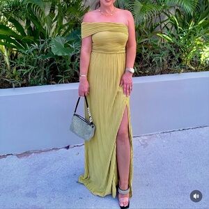 ASOS One Shoulder olive green dress